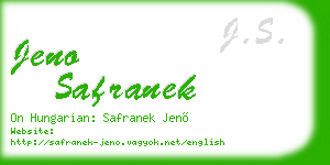 jeno safranek business card